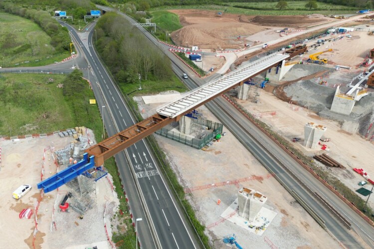 750x500 top 1713942983 hs2 moves 1 100 tonne viaduct over m42 m6 link roads