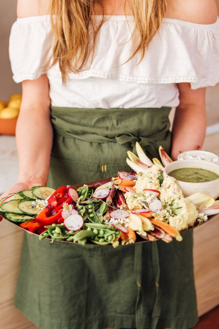 spring crudite green goddess dressing